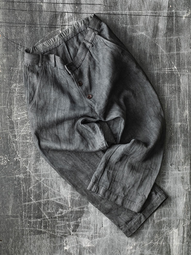 ATELIER SUPPAN<br>MENS HEMP TROUSERS BLUE DYE / W26-14