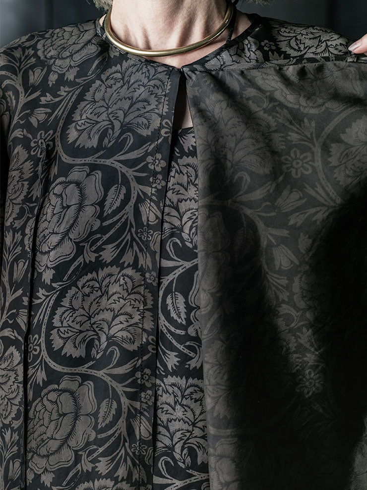 UMA WANG<br>WOMENS TANESHA TOP / BLACK×TAN