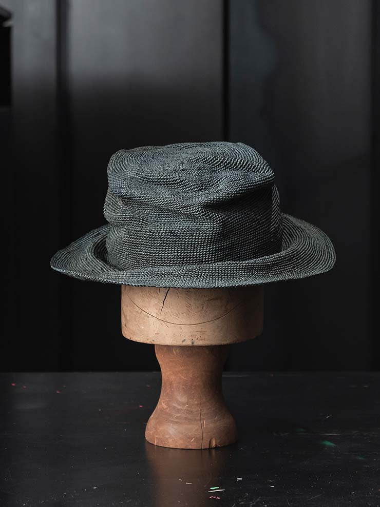 HORISAKI<br> ONE OF A KIND COLLECTION Tequilla Straw Hat OOAK24 NO.226 / PV PETROL