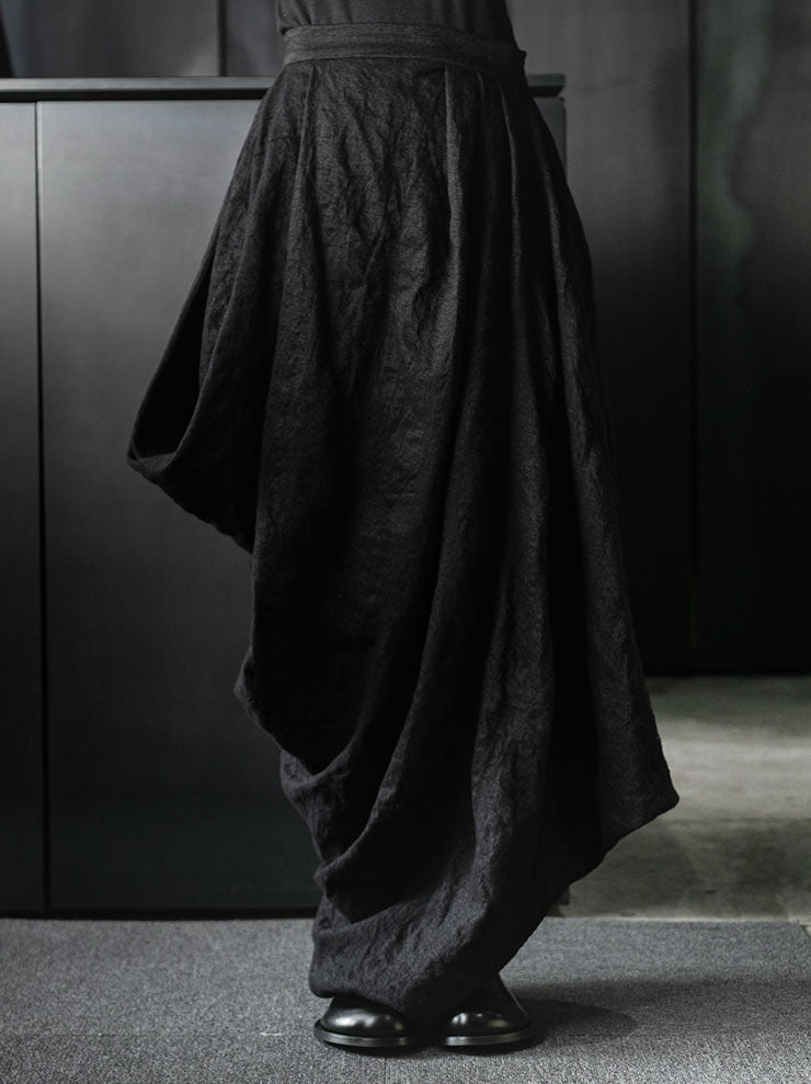 CHIAHUNG SU<br>DRAPE SKIRT / BLACK