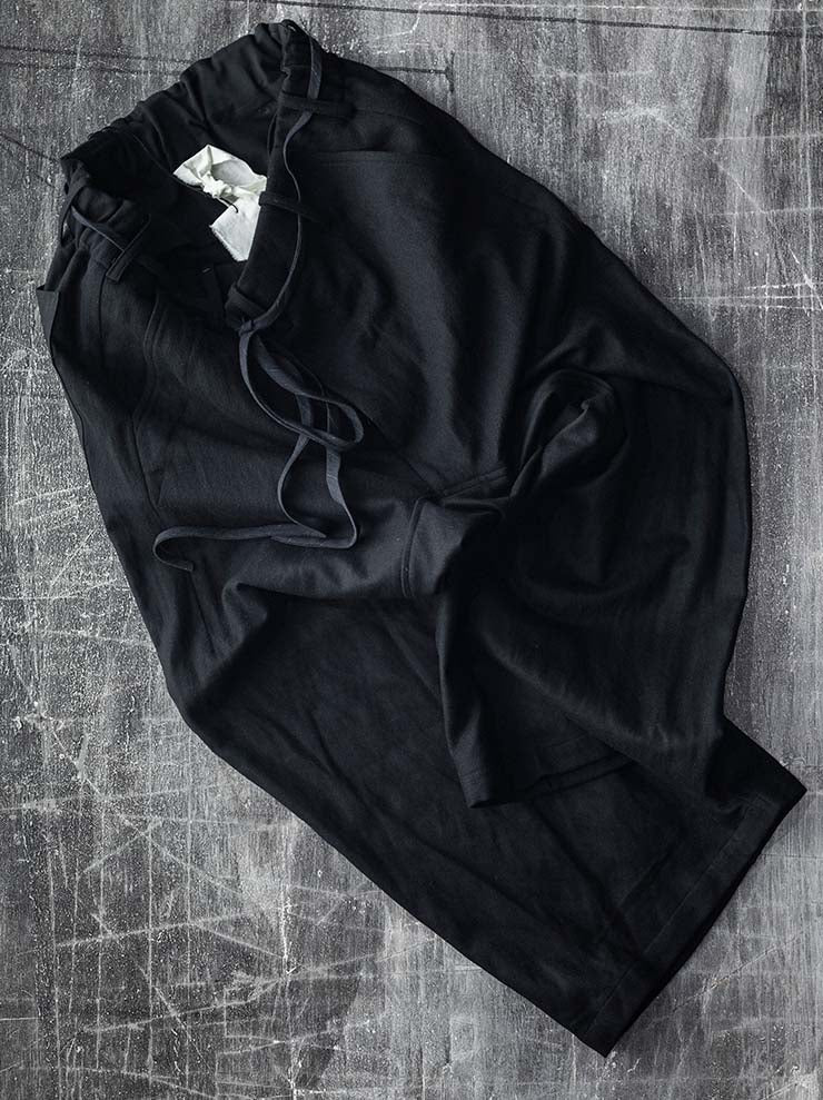 ATELIER SUPPAN <br>MENS LARGE BLACK FRONT CROSSED TROUSERS