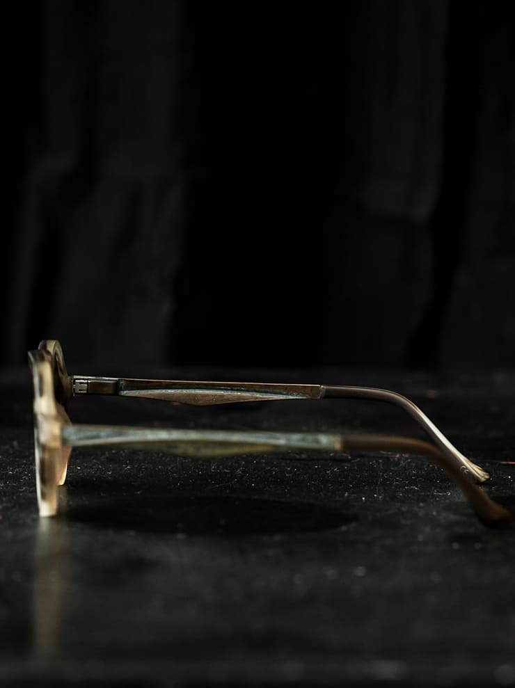 UMA WANG × RIGARDS <br>Water Buffalo Horn x Beta Titanium Sunglasses / CAMO