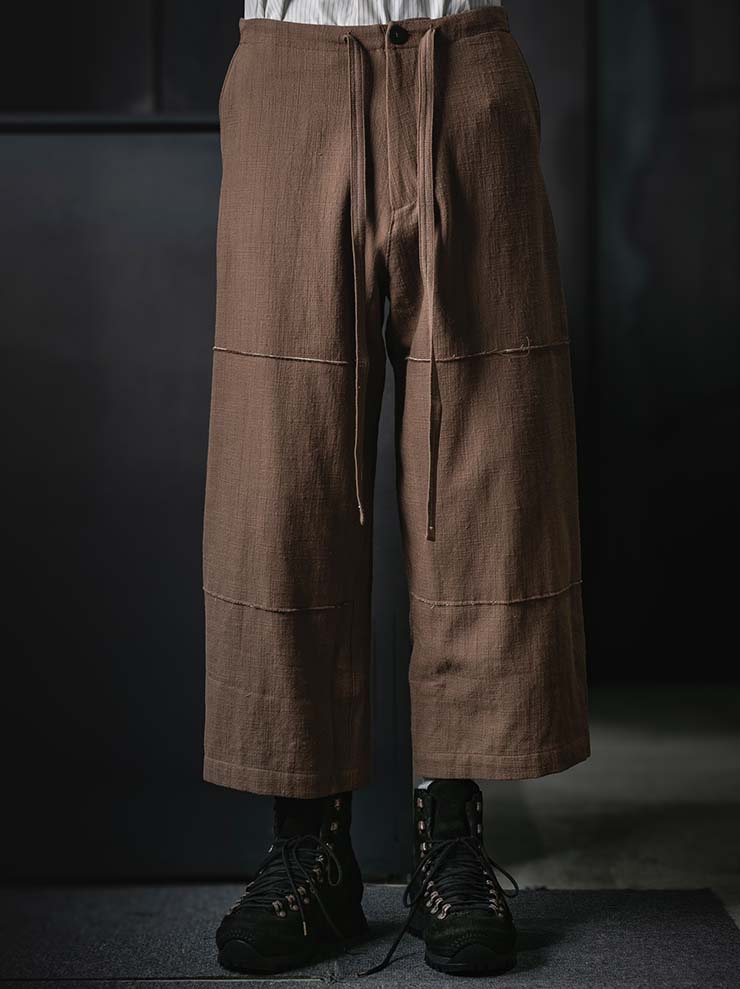 WRIGHT + DOYLE<br>UNISEX HAYTOR TROUSERS / OCHRE PINSTRIPE