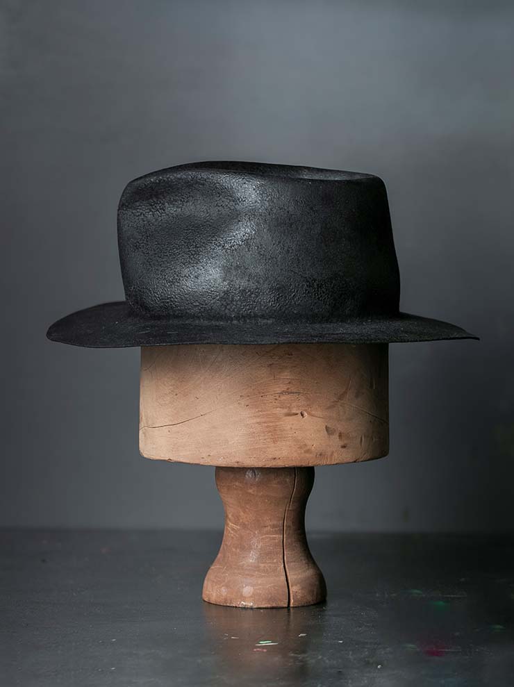 HORISAKI<br> Rabbit fur felt hard burnt hat RHB006 / BLACK