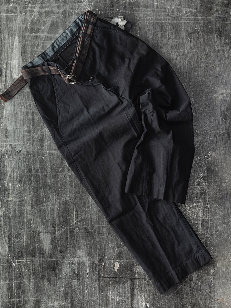 ATELIER SUPPAN<br> MENS COTTON FRONT CROSSED TROUSERS
