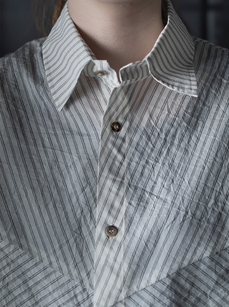 K'ANG<br> UNISEX SANPIETRINI PATCHED OVERSIZE SHIRT / OFF WHITE