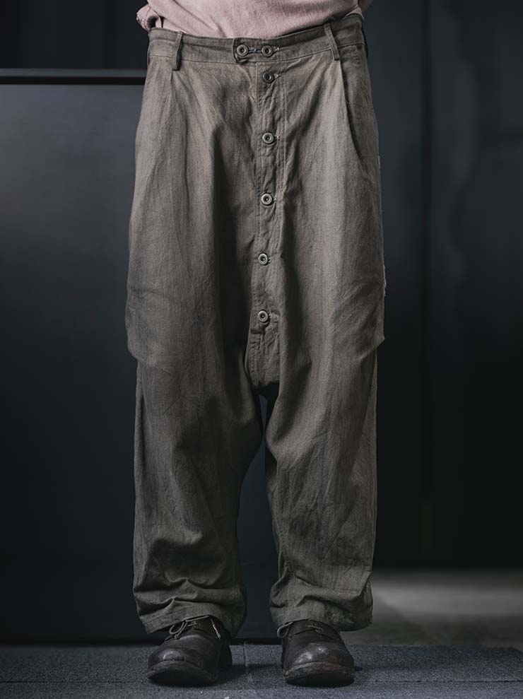 EVAN SCOTT MONROE<br>Upside Down Trousers / Pomegranate, Greige/Green