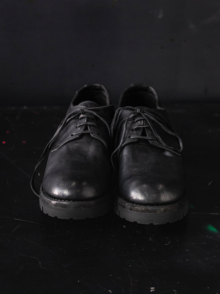 GUIDI<br> MENS Classic Derby Shoes 792V BLKT / HORSE