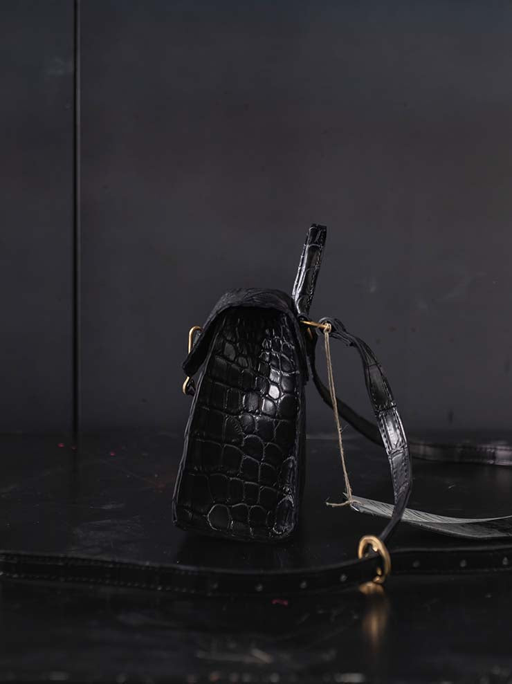 tagliovivo<br> Doctor mini bag CROCODILE / BLACK
