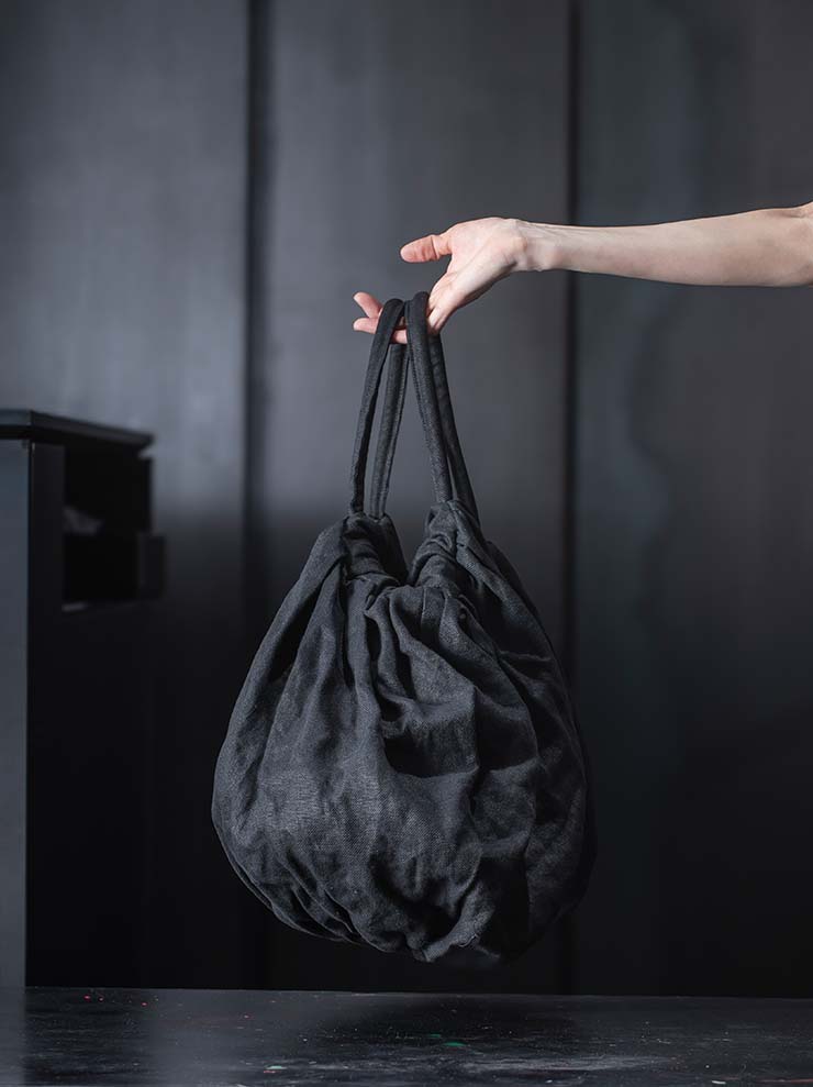 TUFORÉE<br> Linen bag / GAT LARGE / DARK BROWN