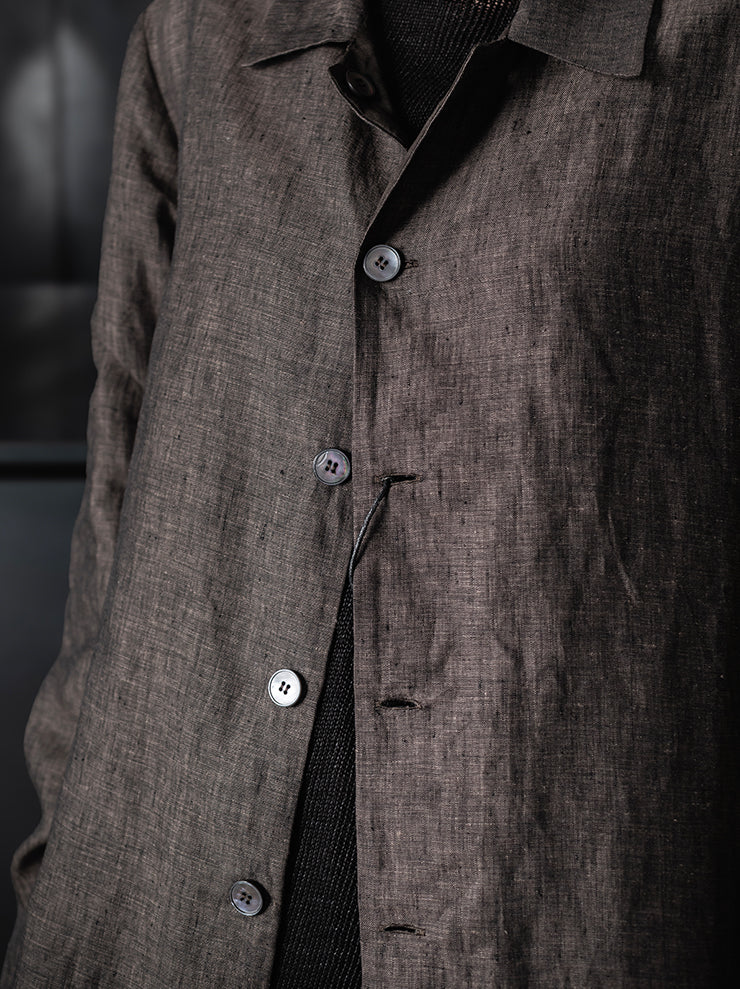 K’ANG <br>Unisex reversible shirt jacket / DARK BROWN + DARK GREY