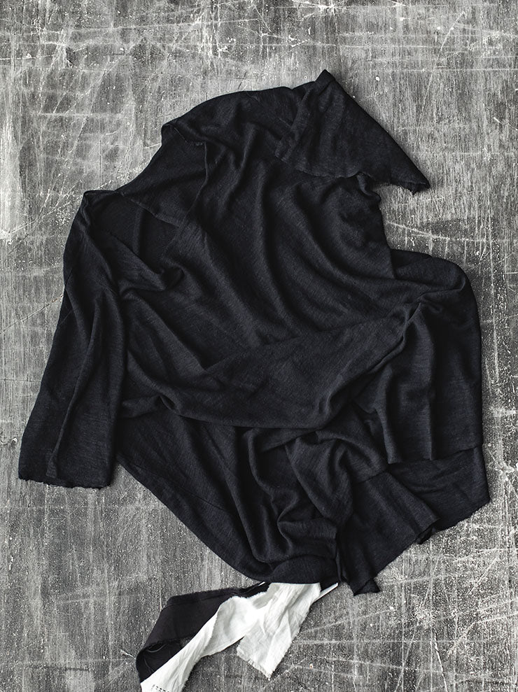 ATELIER SUPPAN<br> WOMENS BLACK HEMP T-SHIRT