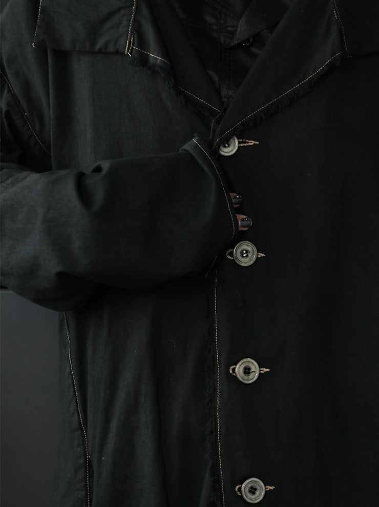 OLUBIYI THOMAS<br>UNISEX ステッチビックカラーコート/ Overdyed Dark Green