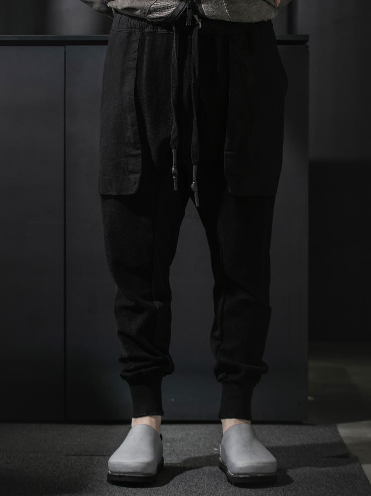 69 by ISAAC SELLAM<br>MENS ロークロッチガセットポケットパンツ /  NOIR