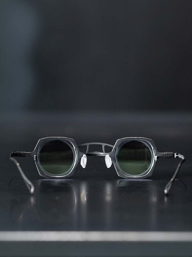 RIGARDS<br/>TITANIUM & ALUMINUM フレームサングラス / BLACK FRAME x BLACK CLIP / RG1921TI
