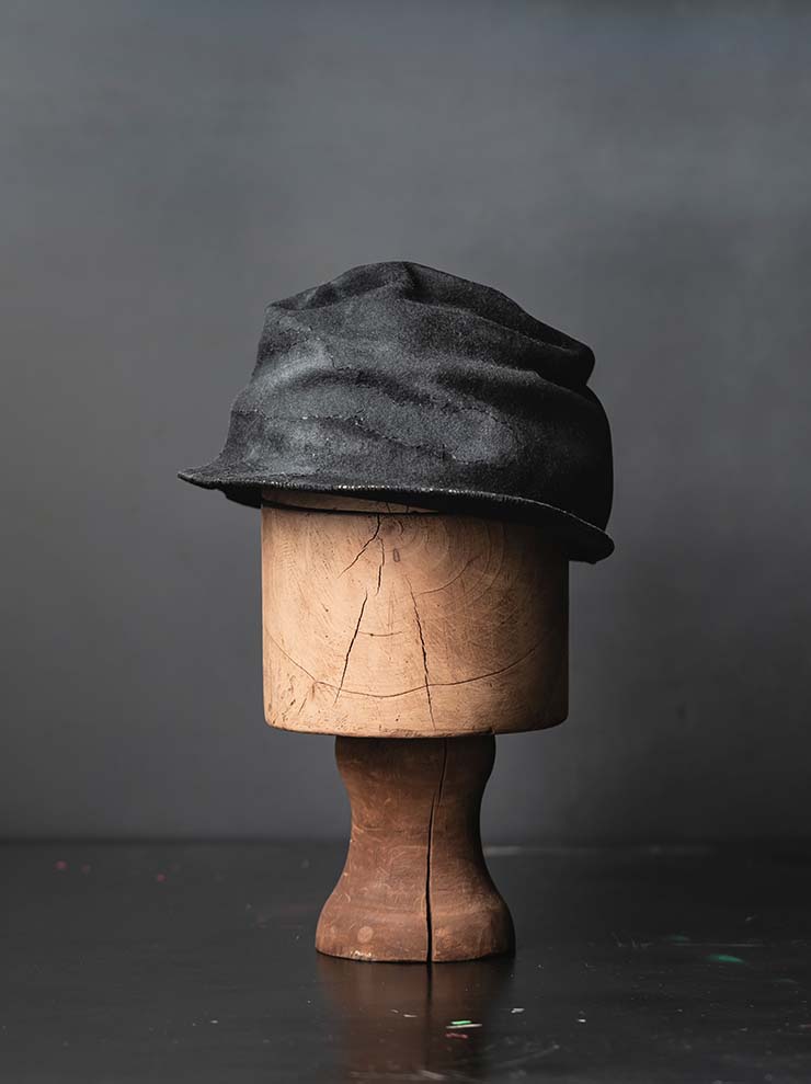 HORISAKI<br>ONE OF A KIND COLLECTION ラビットファーフェルトハンドダイハット OOAK25 NO.45 / GREY MELANGE EB