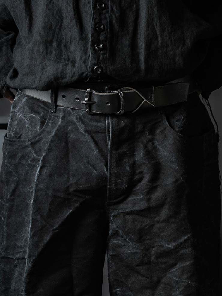P.R. PATTERSON<br>HAND-CAST RECTANGULAR BRONZE BUCKLE BELT / BLACK PATINA