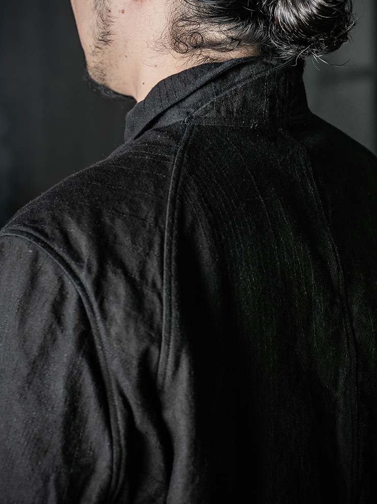 P.R.PATTERSON<br>UNLINED BASTING LINEN WORK JACKET / BLACK