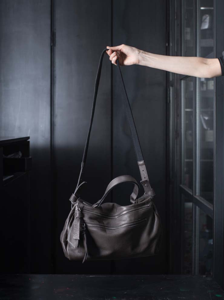 TUFORÉE<br> Leather bag / REAR FLAT MEDIUM / DARK BROWN