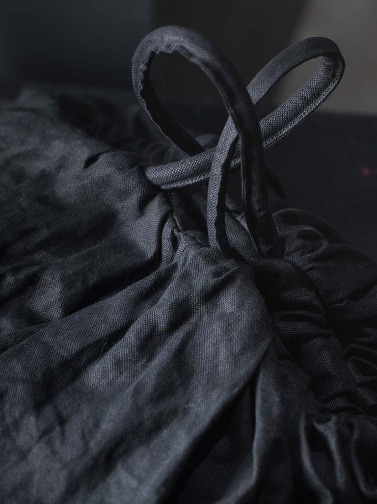 TUFORÉE<br> Linen bag / GAT LARGE / DARK BROWN