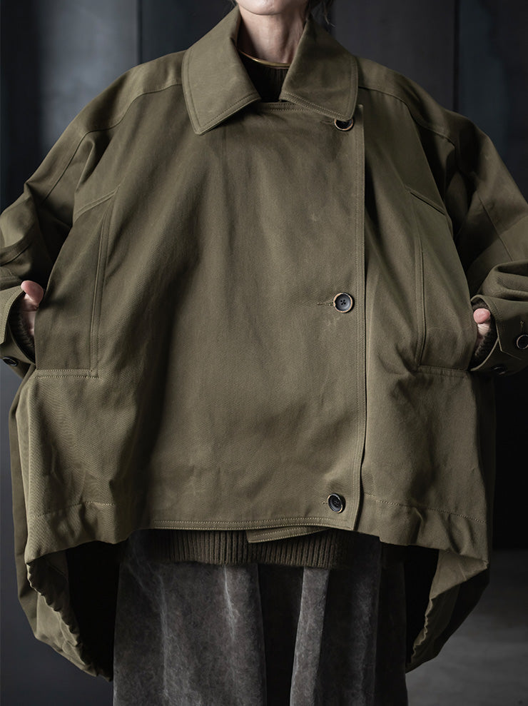UMA WANG<br>WOMENS OVERSIZED JACKET / DARK GREEN