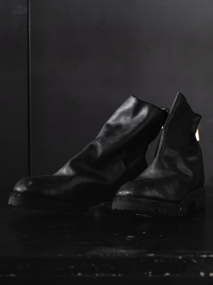 GUIDI<br> MENS BACK ZIP BOOTS 796V BLKT / HORSE
