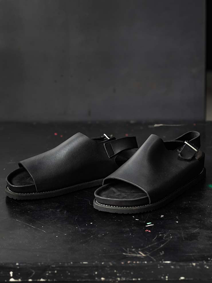GUIDI<br>MENS OPEN TOE SLING BACK SANDALS BRK11 BLKT / CALF BACK SIDE FULL GRAIN