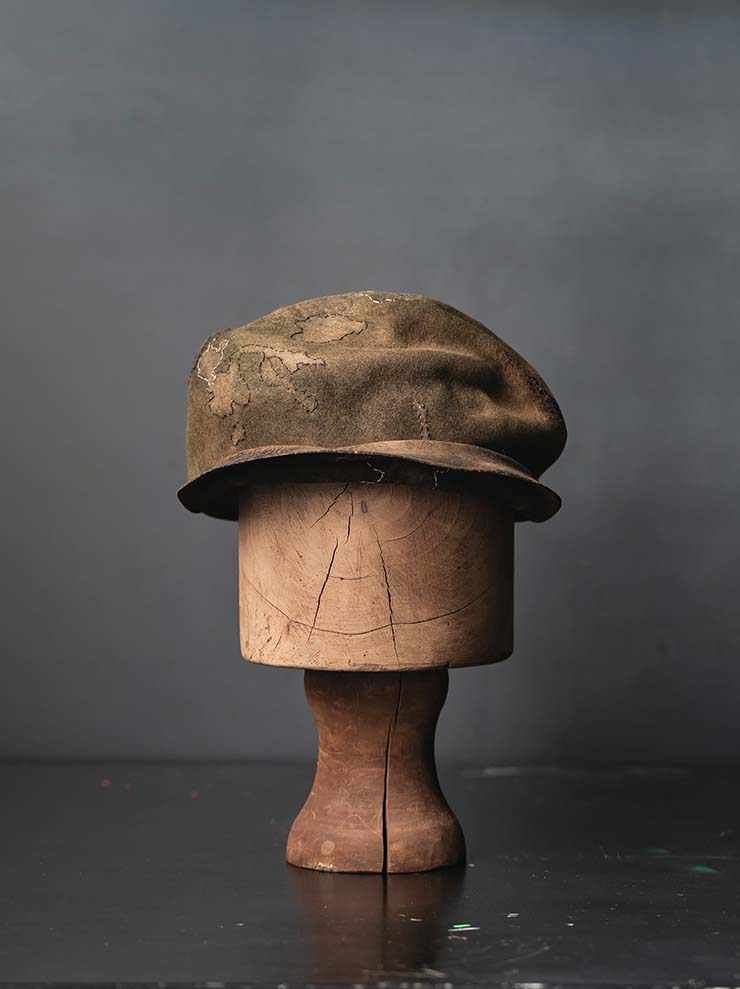 HORISAKI<br>ONE OF A KIND COLLECTION ラビットファーフェルトハンドダイハット OOAK25 NO.48 / BROWN MELANGE EB