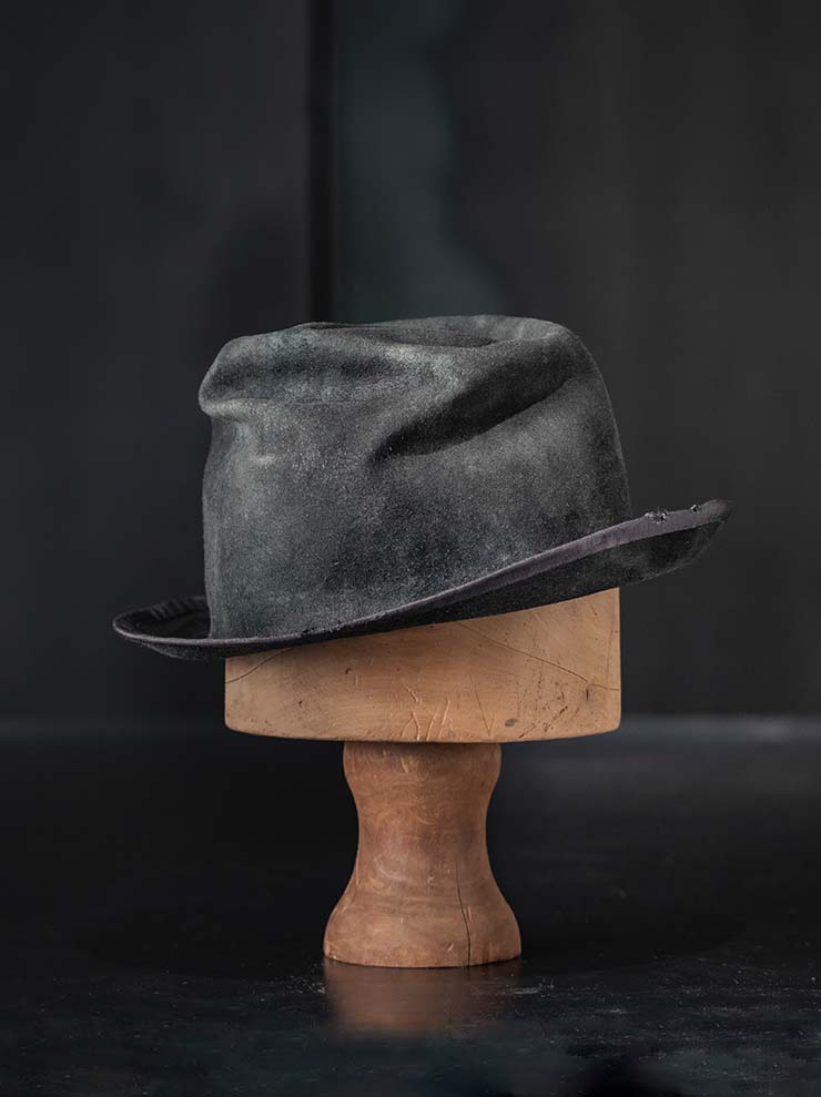 HORISAKI<br> ONE OF A KIND COLLECTION RABBIT FUR FELT HAT OOAK24 NO.76 / GREY