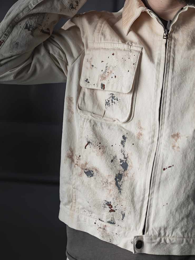 individual sentiments<br />UNISEX ペイントジャケット / ECRU