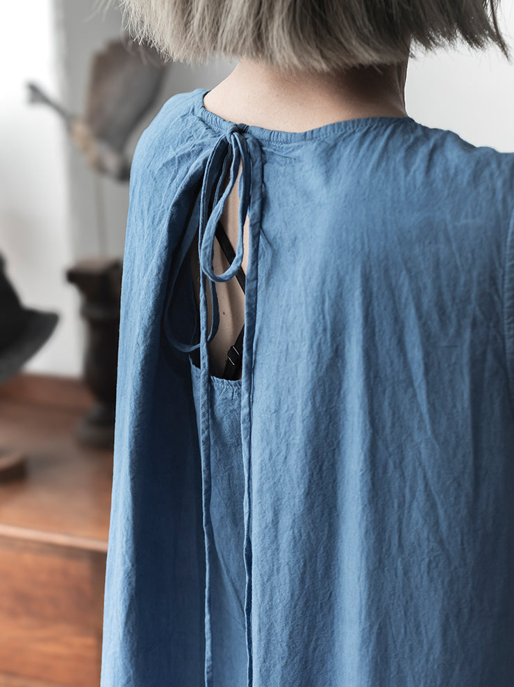 KINYAN LAM<br> WOMENS Natural Dye Balloon Dress / INDIGO SKY BLUE