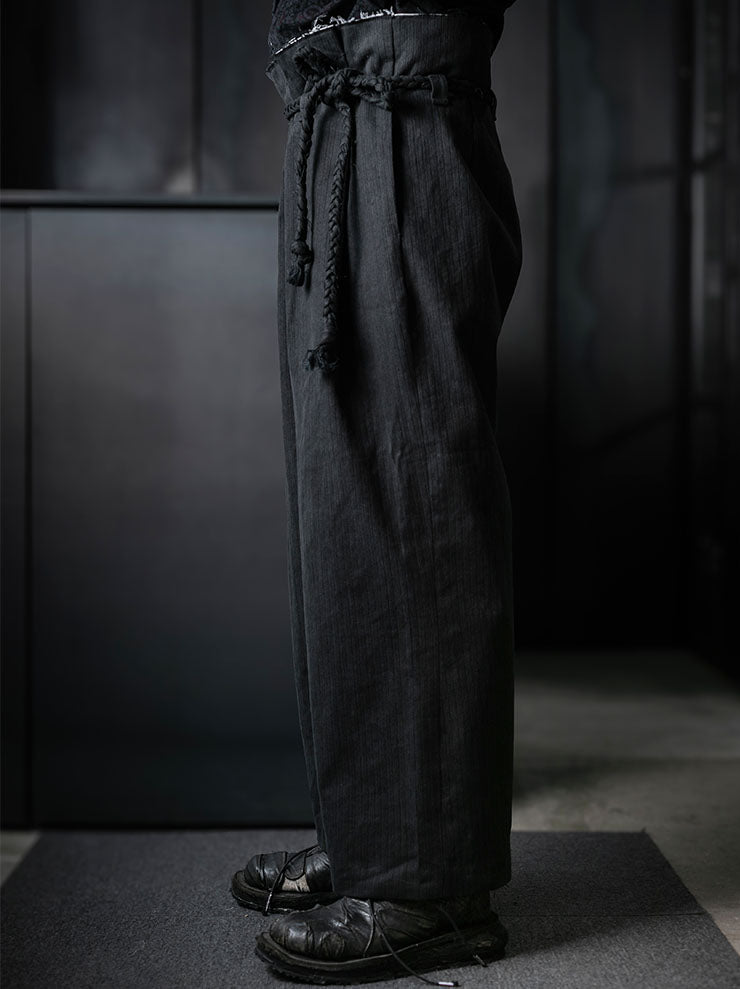 MONAD<br> Udoma Full wide leg high waisted Belt Pant / Black