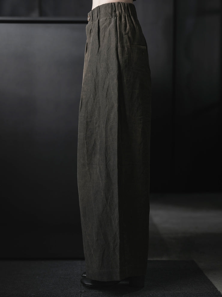 UMA WANG<br>WOMENS POETIC PANTS / DARK BROWN