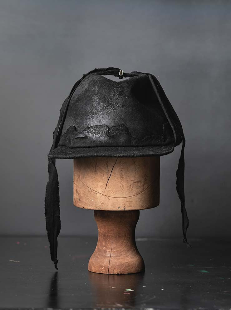 HORISAKI<br>ONE OF A KIND COLLECTION ラビットファーフェルトイヤーフラップ付きハット OOAK25 NO.43 / BLACK HB