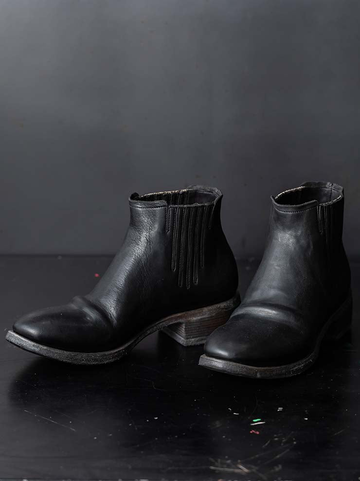 EMATYTE<br>MENS Horse Leather Culatta Object Dyed Boots / BLACK