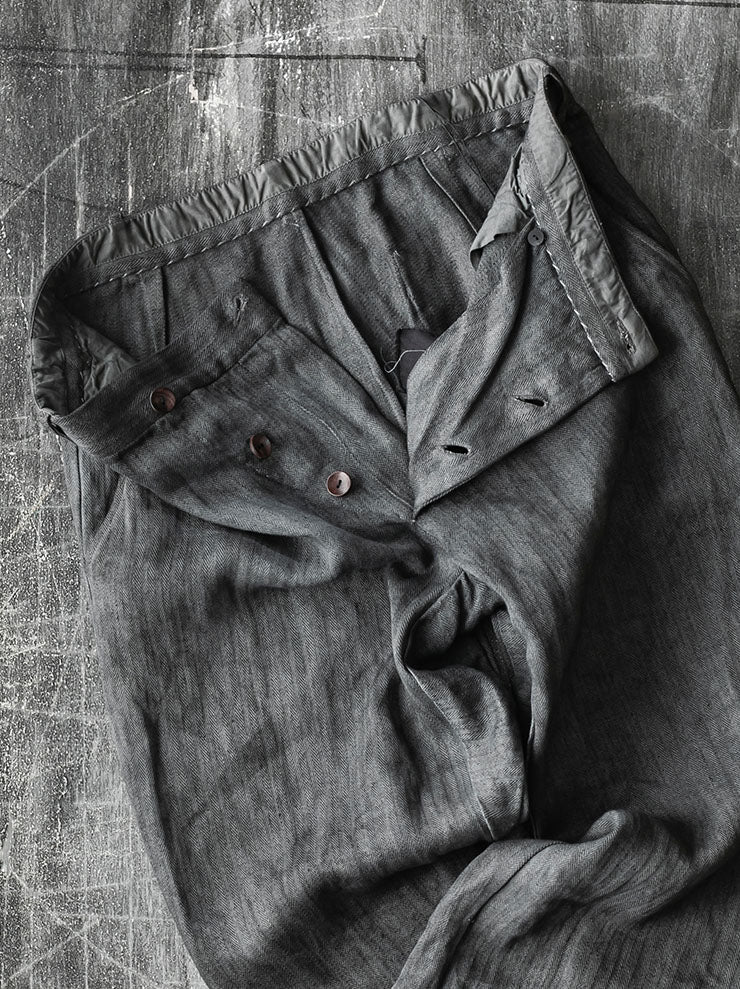 ATELIER SUPPAN<br>MENS HEMP TROUSERS BLUE DYE / W26-14