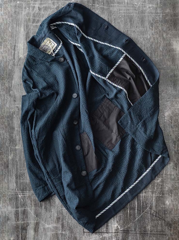 By Walid<br> MENS PACHO COAT / INDIGO / SIZE L