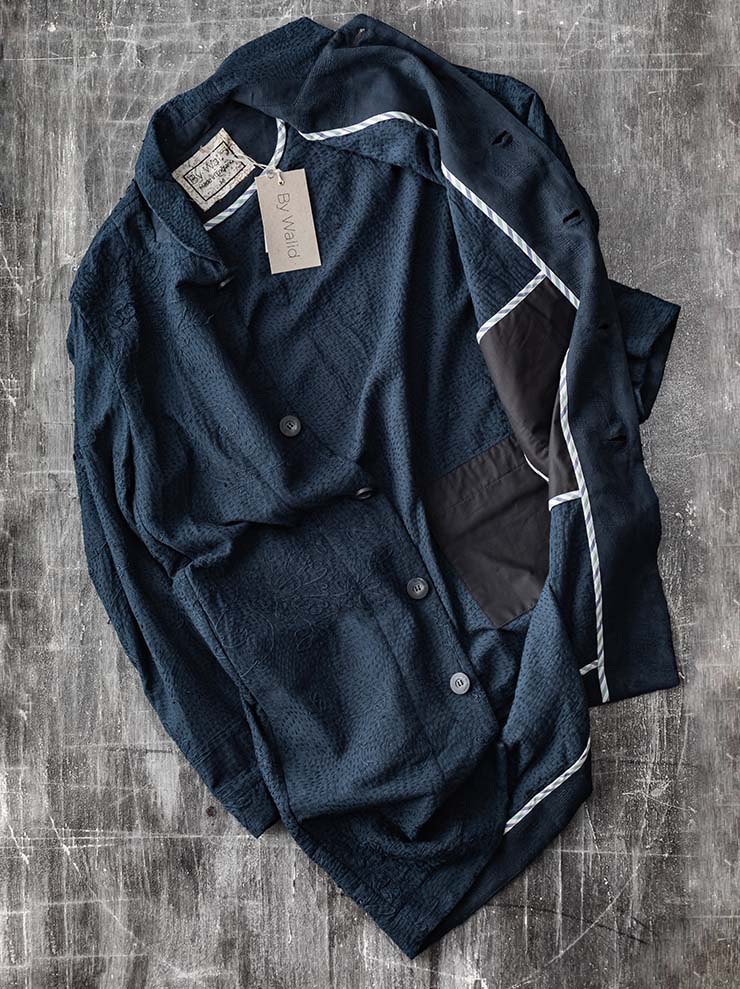 By Walid<br> MENS PACHO COAT / INDIGO / SIZE M