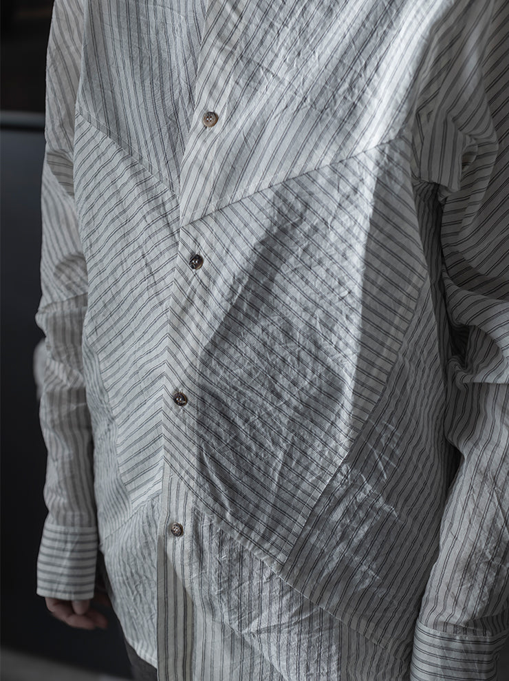 K'ANG<br> UNISEX SANPIETRINI PATCHED OVERSIZE SHIRT / OFF WHITE