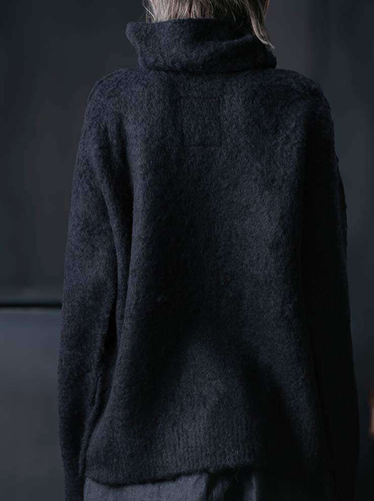 UMA WANG<br> WOMENS HIGH NECK LONG SLEEVE KNIT / BLACK