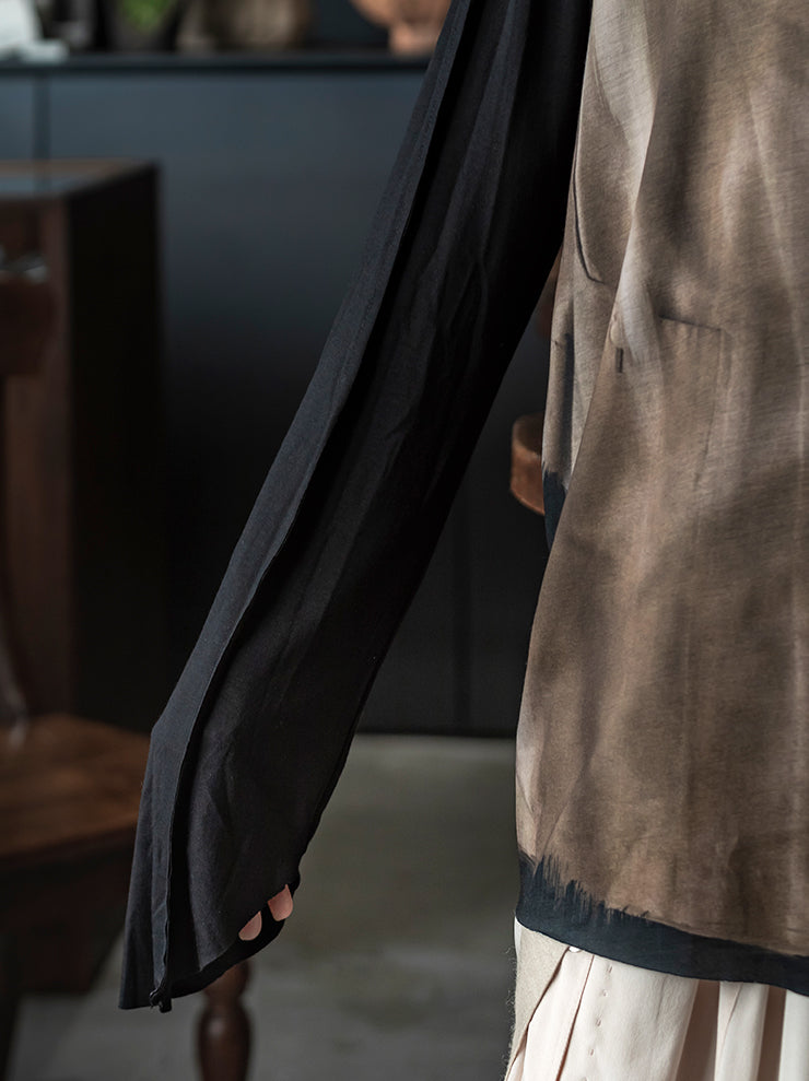 IA LONDON<br>WOMENS OVERSIZED JERSEY TOP / TRENCH COAT PRINT