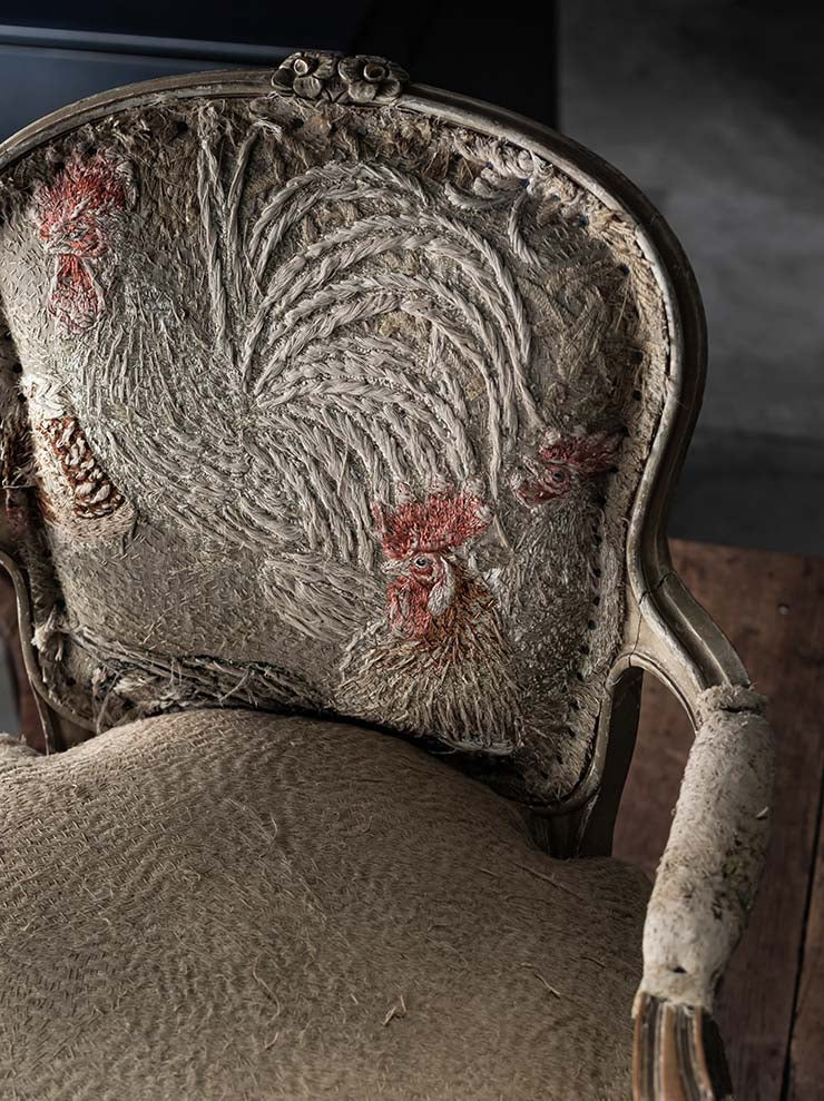 By Walid<br>19TH CENTURY FRENCH OAK CHAIR