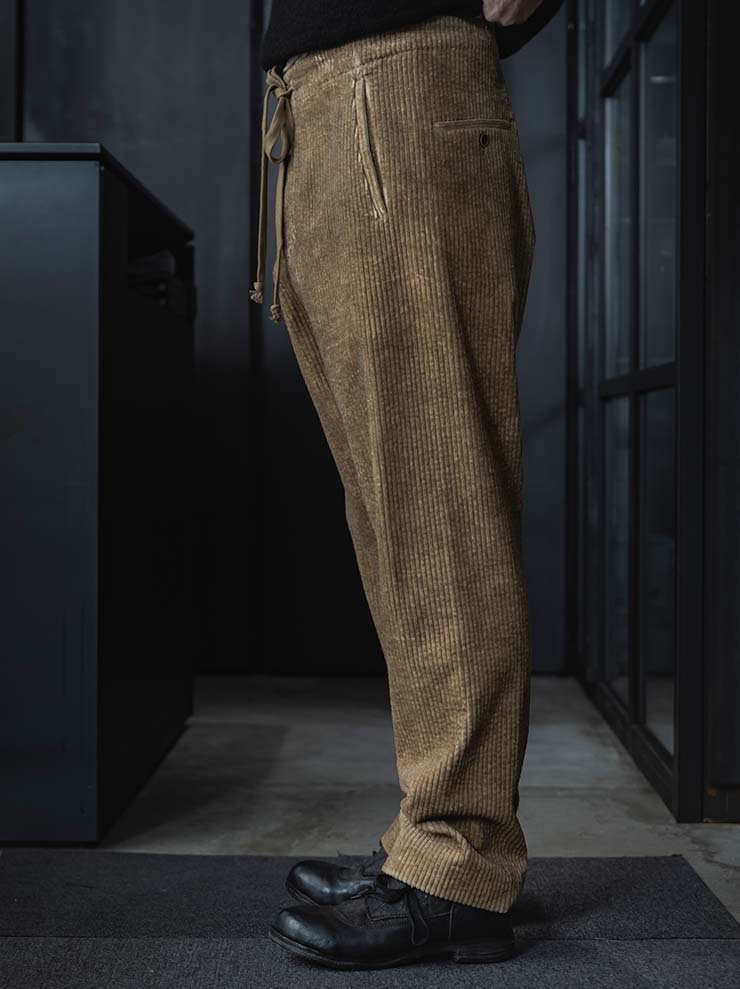 UMA WANG <br>MENS コーデュロイトラウザー / TAN
