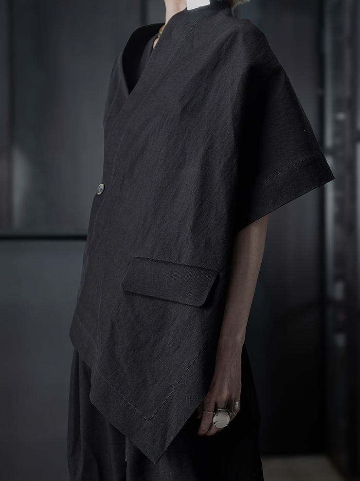 UMA WANG<br> WOMENS ASYMMETRIC JACKET / BLACK