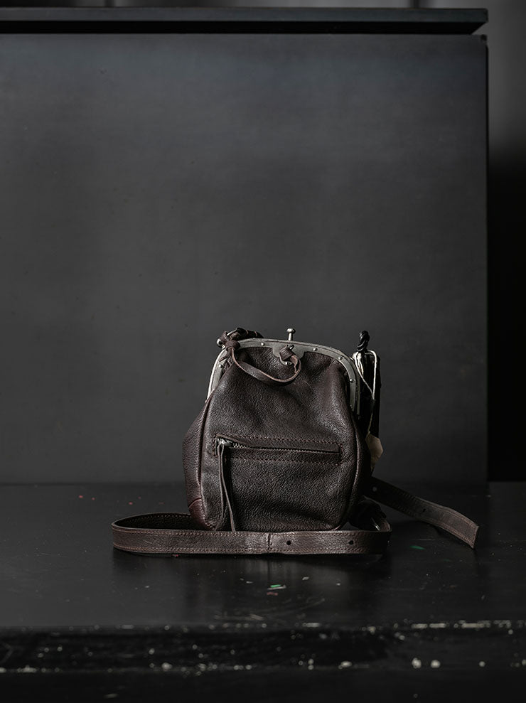 MDK – MIRANDA KALOUDIS<br>FRENCH LOCK BAG S / COWHIDE LEATHER / MAROON