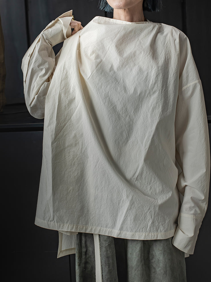 UMA WANG<br> WOMENS PULLOVER SHIRT / OFF WHITE
