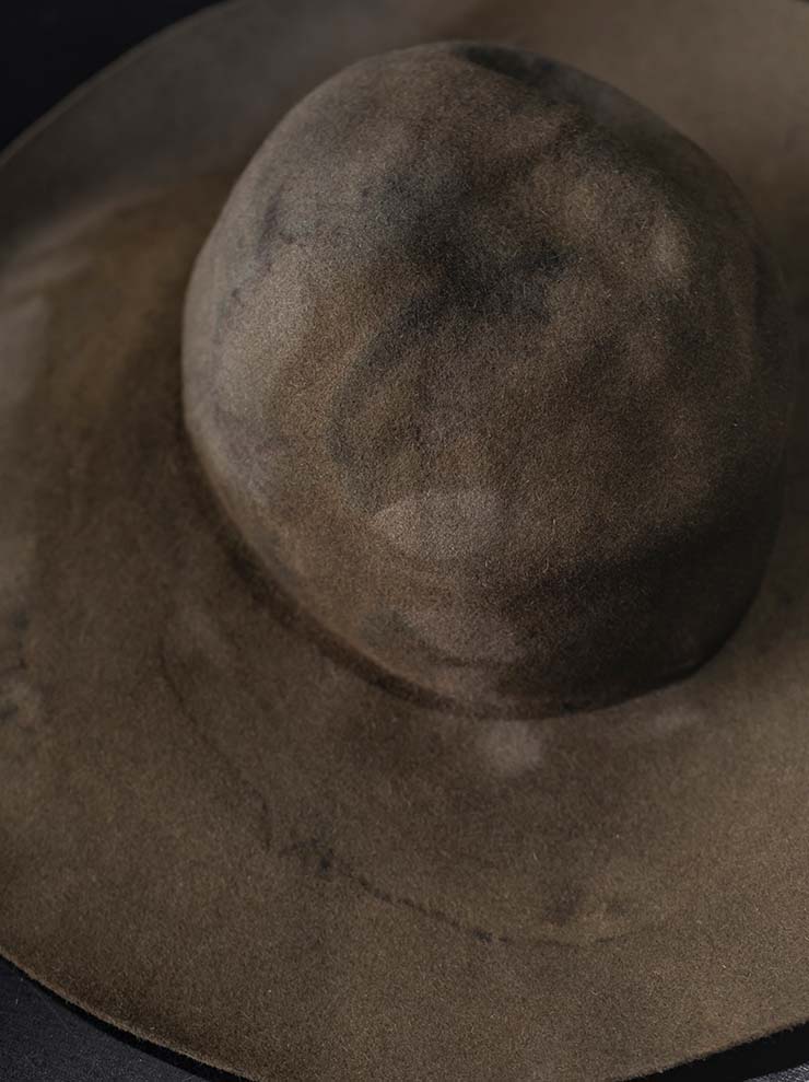 HORISAKI<br> ONE OF A KIND COLLECTION Rabbit Fur Felt Hat OOAK24 NO.141 / BROWN