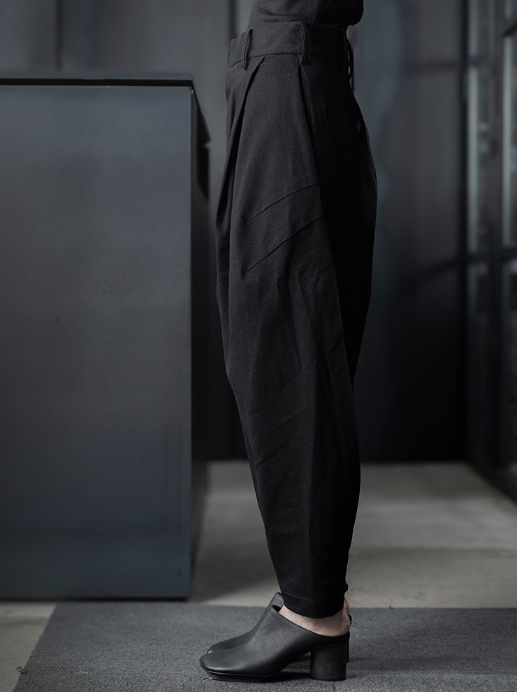 UMA WANG<br> WOMENS BACK OPEN TROUSER / BLACK