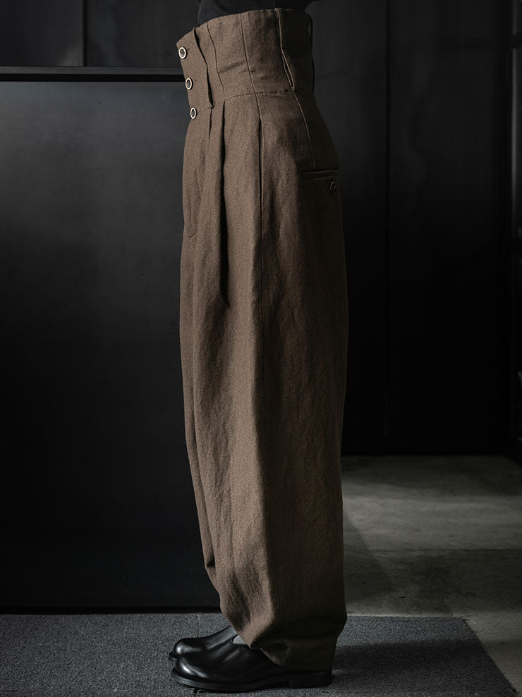 UMA WANG<br>WOMENS POLY PANTS / BROWN