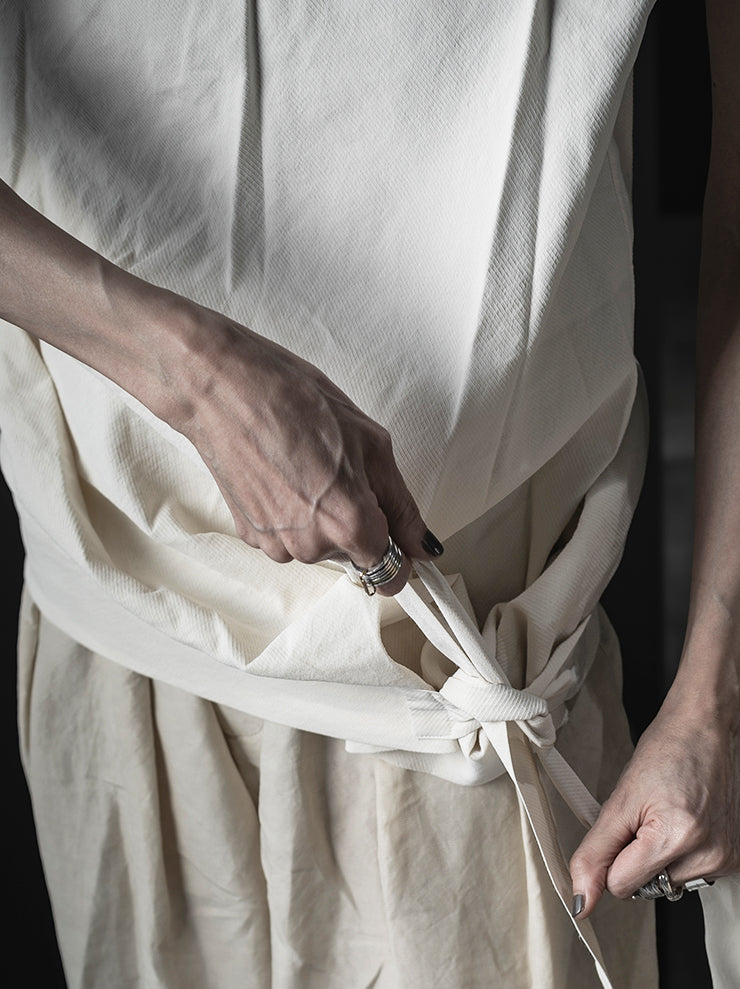 UMA WANG<br>WOMENS TARA TOP / OFF WHITE